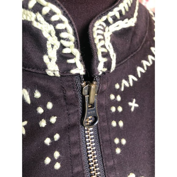 Women's XL David Brooks Lightweight Brown 2-way Zip Jacket w/Embroidery - Picture 3 of 8